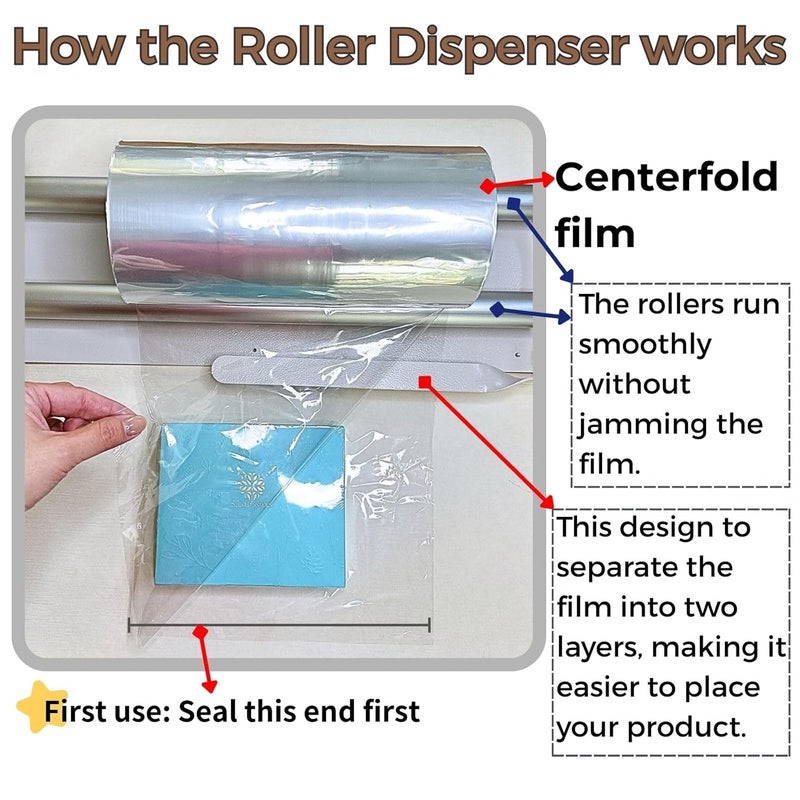 WEIWEI PACKAGING Store Weiwei - 45cm Desktop Shrink Wrap Film Roller Dispenser – Fits Up to 18” Rolls, Perfect Match with Heat Sealer - Image 3